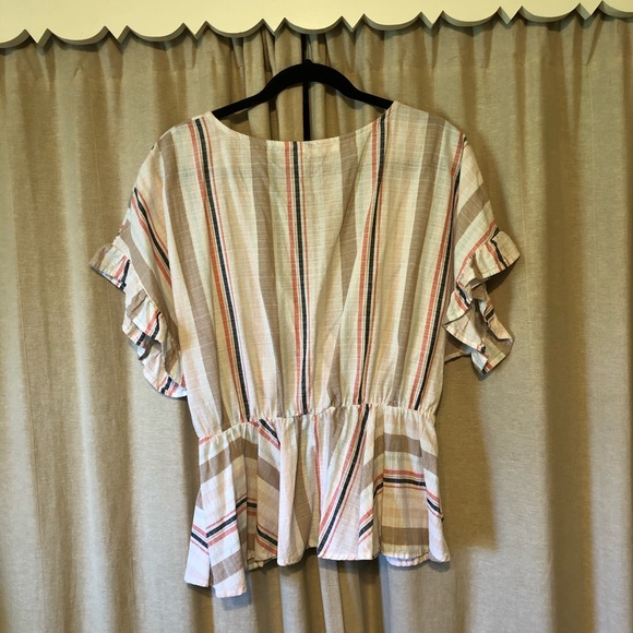 Mi Ami Striped Peplum Blouse - Picture 2 of 5